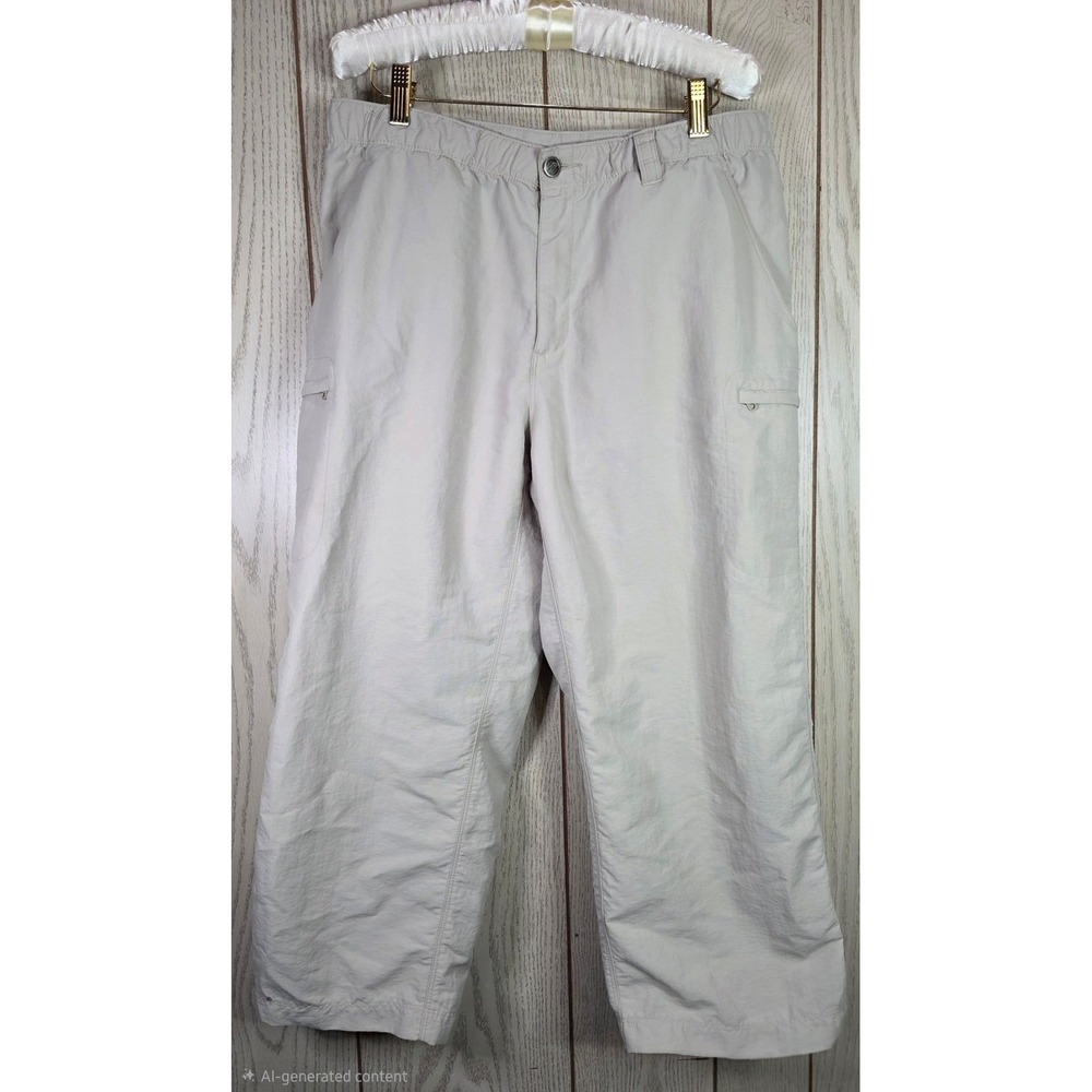 The North Face Womens Beige Nylon Cargo Capri Hiking Pants ABB1 L/G